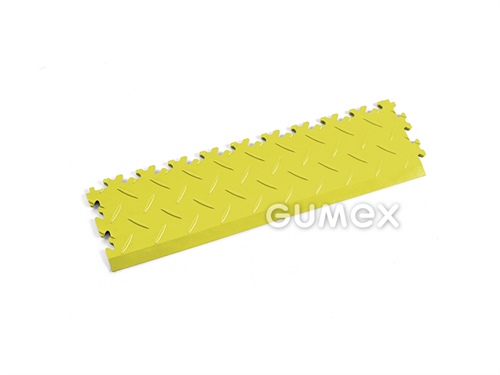 Nábehová hrana FORTELOCK 2015 k dlaždici FORTELOCK, hrúbka 7mm, 510x140mm, 92°ShA, dezén diamant, PVC, žltá